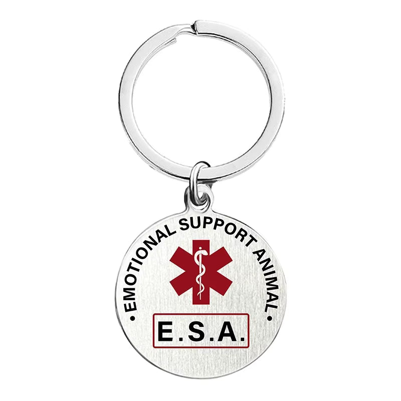 Service Animal and Emotional Support Animal (ESA) Identification Tag – Red Medical Badge with Federal Protection for Harness or Collar