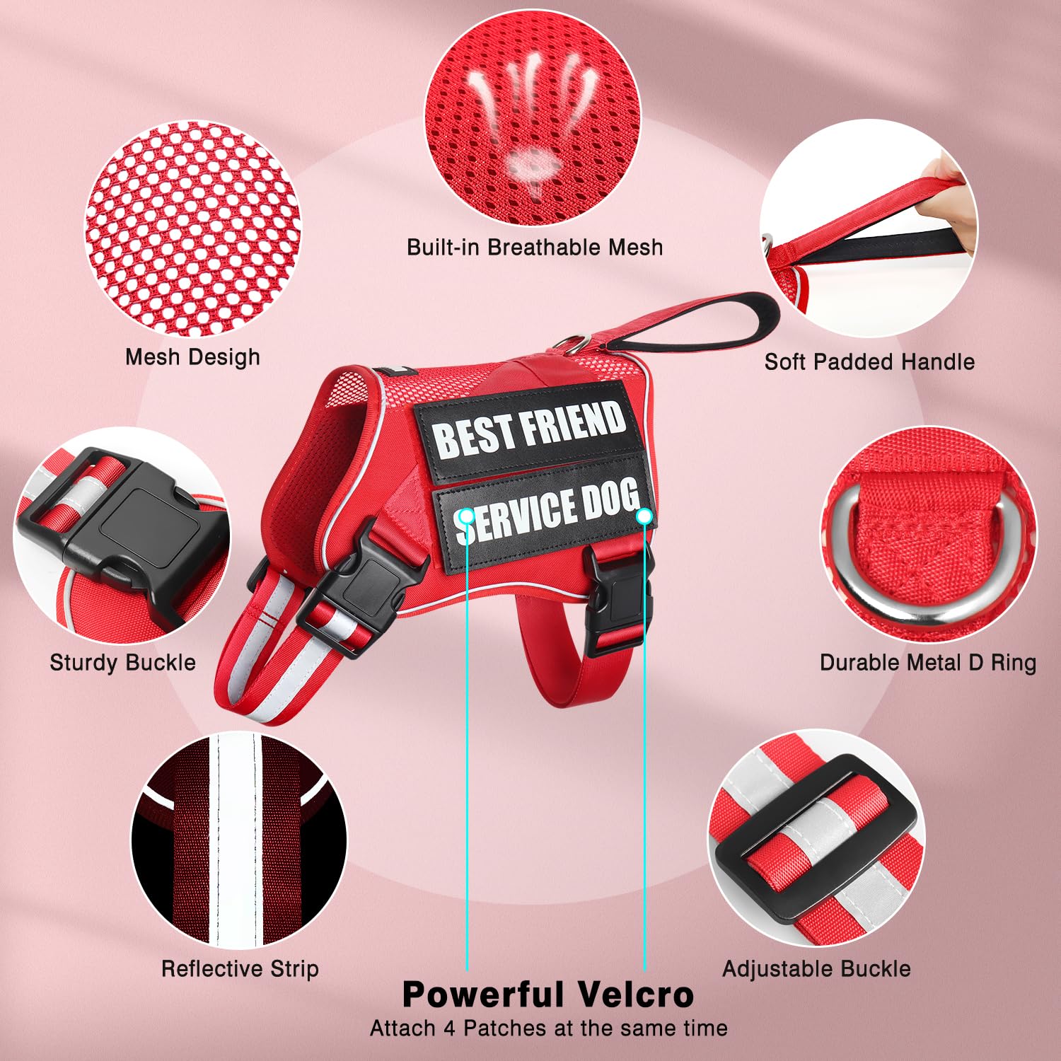 Harness for assistance dogs and emotional support dogs