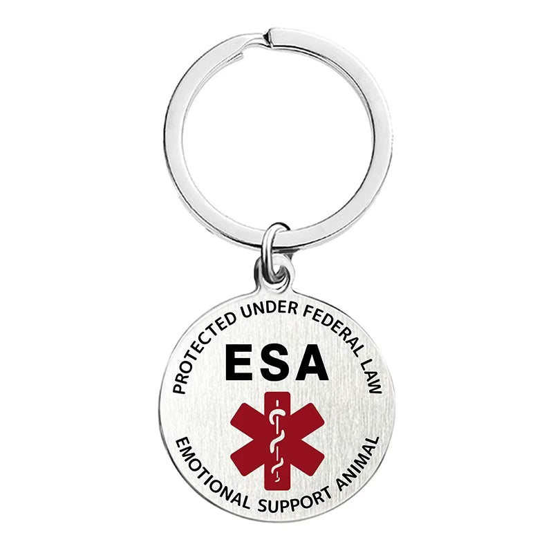 Service Animal and Emotional Support Animal (ESA) Identification Tag – Red Medical Badge with Federal Protection for Harness or Collar