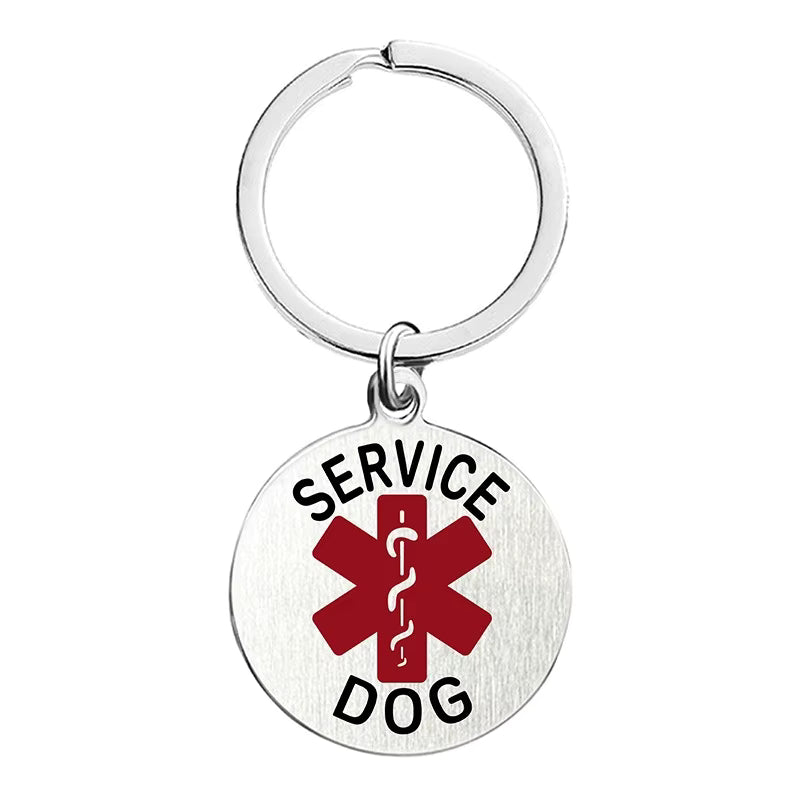 Service Animal and Emotional Support Animal (ESA) Identification Tag – Red Medical Badge with Federal Protection for Harness or Collar